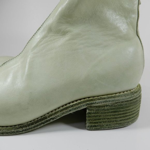 GUIDI Front Zip Ankle BOOTS Size 36 5.5 6 Light Green Horse Leather NEW $1560 - Picture 9 of 16